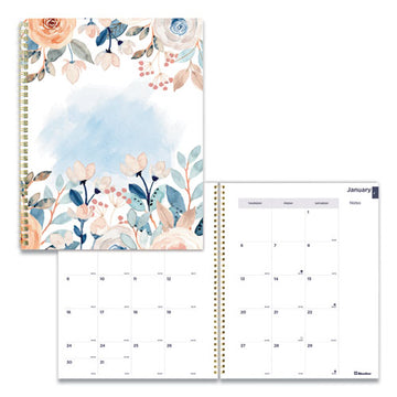 Blueline® Monthly 14-month Planner, Spring Floral Watercolor Artwork, 11 X 8.5, Multicolor Cover, 14-month (dec To Jan): 2021 To 2023 freeshipping - TVN Wholesale